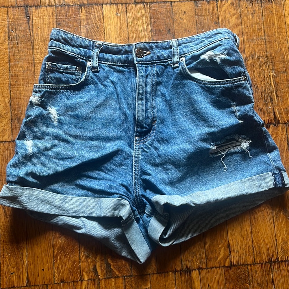 High waist jean shorts